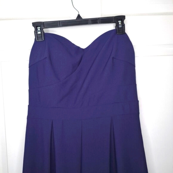 VENUS Blue Strapless Capri Jumpsuit Lace Embroidered Size 14 - Picture 3 of 7